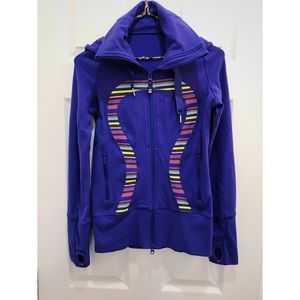 Lululemon Rainbow Stripe Royal Blue Stride Jacket